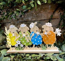 FIGURA DE OVEJITAS MOLONAS CON PALMA