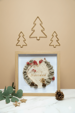 CUADRO DE FLOR SECA NAVIDEÑO EUCALIPTO
