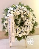 Corona de 80 cms de flores variadas blancas